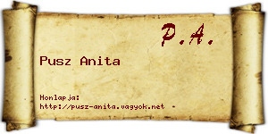 Pusz Anita névjegykártya